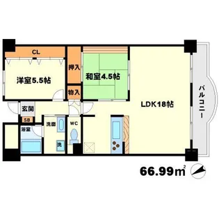 オーク千里山【6階】の間取り
