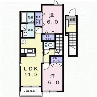 ミモザ【2階】の間取り