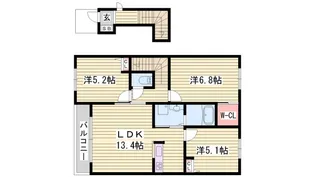 シャーメゾン坂元B【2階】の間取り