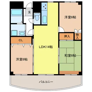 グレイスフォート岬【2階】の間取り