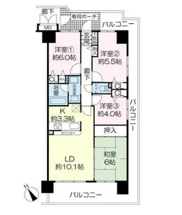 ファミールハイツ草津II番館B【11階】の間取り