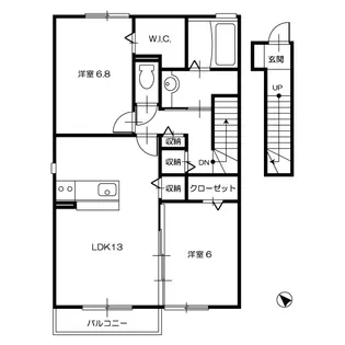 ウィンクルムB【2階】の間取り