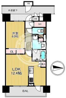ジオ新町レジデンス【2階】の間取り