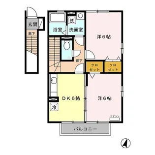 ワイズガーデン B【2階】の間取り