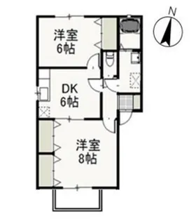 グリシーヌ B【2階】の間取り