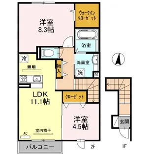 兵庫県西脇市和田町【アパート】の間取り