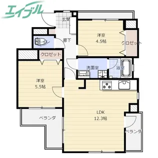 エスポア四日市【1階】の間取り