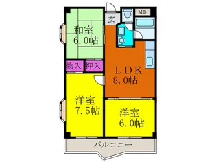 セントラル山田南【4階】の間取り