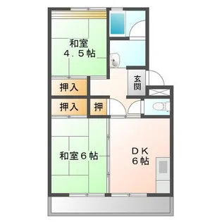 上浜団地(1・2号棟)【6階】の間取り