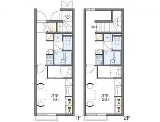 レオパレスヒルサイドメゾン【2階】の間取り