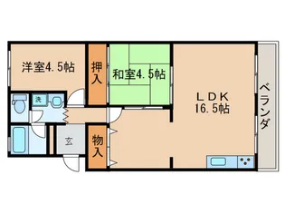 アム-ル西井【1階】の間取り