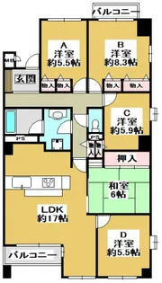 三田カルチャータウン・リフォレC棟406号室 女子学生専用シェアハウス【4階】の間取り