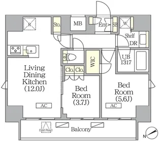 GEO ENT町屋【7階】の間取り