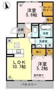 ルナージュ B棟【1階】の間取り