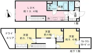 COEUR BLANC八幡山【1階】の間取り