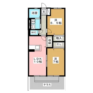 グランコートY 2号棟【1階】の間取り