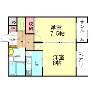 ロジュマンミュゲII【1階】の間取り