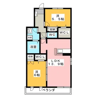 ウィステリア東鷹匠【2階】の間取り