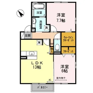 広島県福山市引野町3【アパート】の間取り