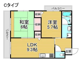 リーデルフェリア住之江【6階】の間取り