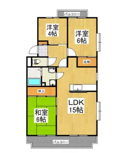 埼玉県所沢市大字下安松【マンション】の間取り