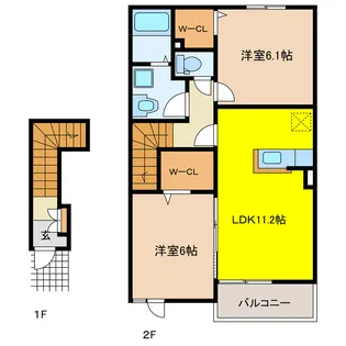 岐阜県大垣市荒尾町【アパート】の間取り