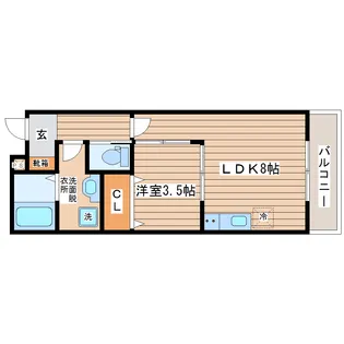 LINK STAGEあすと長町A【3階】の間取り