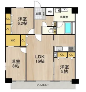 セノアタワー新大阪【13階】の間取り