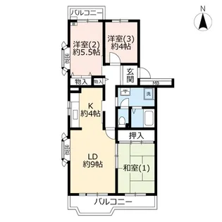UR浜見平【1階】の間取り