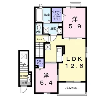オリーブ井原里A棟【2階】の間取り