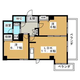 エルミタージュ横浜ベイ【5階】の間取り