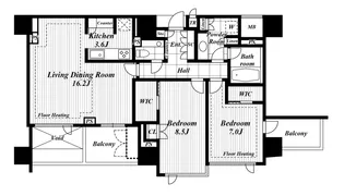 ザ・パークハウス恵比寿南【6階】の間取り