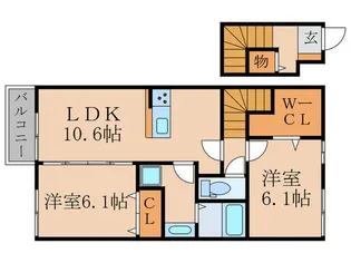 カーサフェリーチェ【2階】の間取り