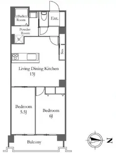 六本木ビュータワー【10階】の間取り