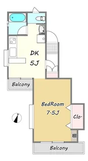 池尻ブラウンハイツA【2階】の間取り