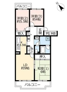 UR星が丘パークランドほおじろ台【4階】の間取り