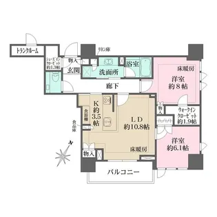 ザ・パークハウス高輪タワー【15階】の間取り