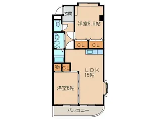 カ-サ大牧【3階】の間取り