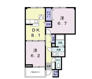 イリーデ上田 A【1階】の間取り