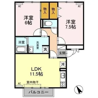 リバーフォート阿賀B【3階】の間取り