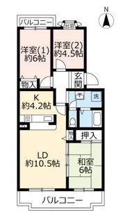 UR鶴山台【2階】の間取り