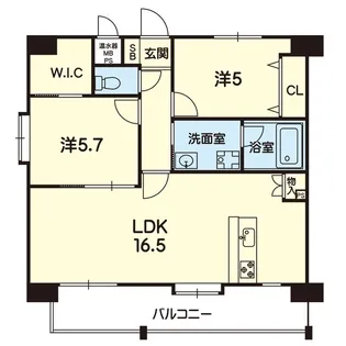グランフィーネ水前寺【6階】の間取り