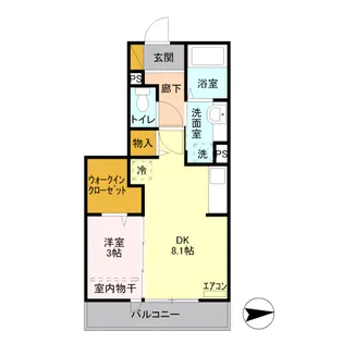 ルーヴル三橋 B【3階】の間取り