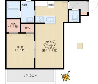 メゾンコルナス【3階】の間取り