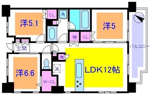 パークホームズ町屋【14階】の間取り