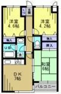グレイスコート多摩川【3階】の間取り