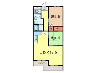 ユニオンハイツ八橋A【5階】の間取り
