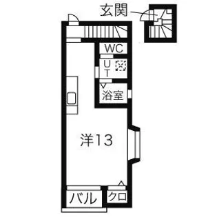 アメリカンアパートメントハウス A棟・B棟【2階】の間取り