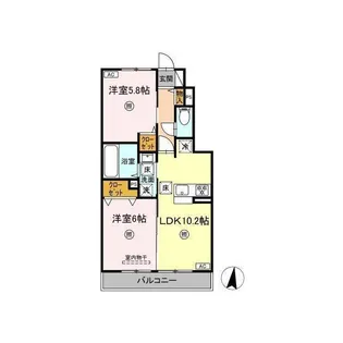 ミモザ熊本駅北 B棟【1階】の間取り