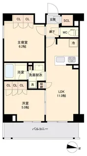 KI-LIGHTKINSHICHO【6階】の間取り
